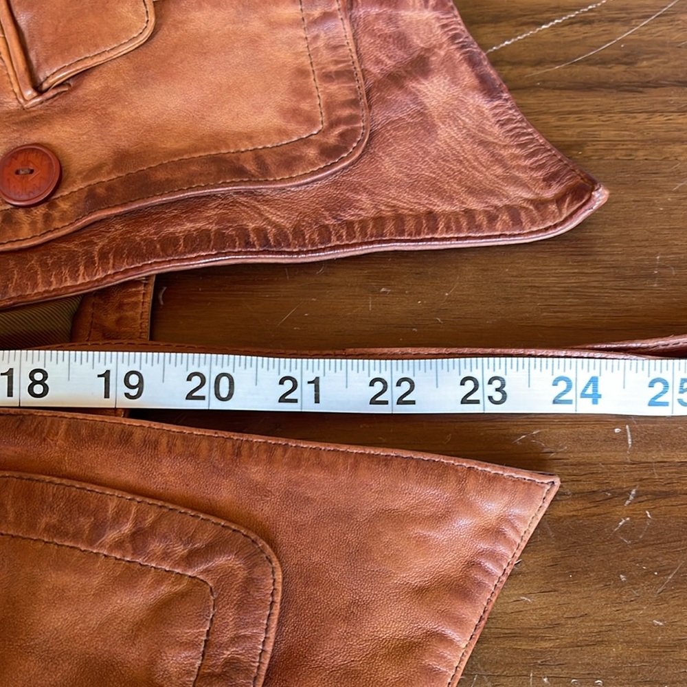 Sundance Rustic Brown Leather Button Front Vest - Picture 12 of 16